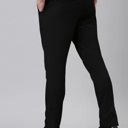 Kryptic Men Solid Cotton Blend Tapered Fit Cropped Formal Trousers image 2