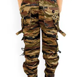 BAESD Boys Camouflage Printed Cotton Slim Fit Cargos image 2