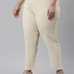 Go Colors Women Plus Size Tailored Tapered Fit Formal Trousers image 4
