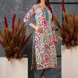 Anni Designer Women Floral Printed Regular Kurta with Trousers image 3