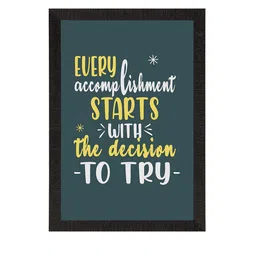 eCraftIndia Green & White Motivational Quote Printed Satin Matte Texture UV Art Painting image 4