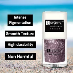 krayons Long Lasting Glitter Nail Paint - 5ml - Light Violet 94 image 2