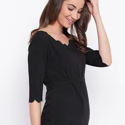 Mayra Black Cinched Waist Top image 3