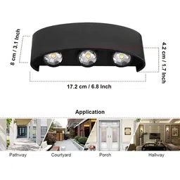 SPARK WORLD Black Contemporary Rectangle Shaped Wall Lamp image 4