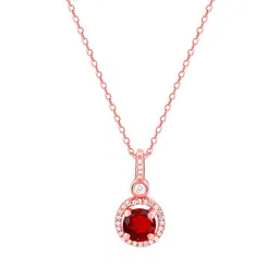 GIVA 925 Sterling Silver Rose Gold-Plated CZ Studded Pendant With Chain image 2