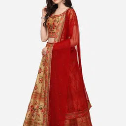 SAPTRANGI Embroidered Ready to Wear Lehenga & Blouse With Dupatta image 2