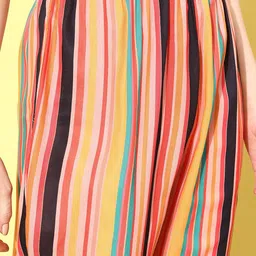 Anouk Orange Striped Shirt Collar Tunic & Trousers image 5