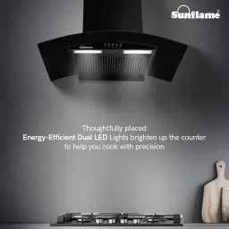 Sunflame Naples 60cm 1100m3/h Ducted Wall Mounted Chimney with 3-Speed Exhaust Fan (Black) image 4