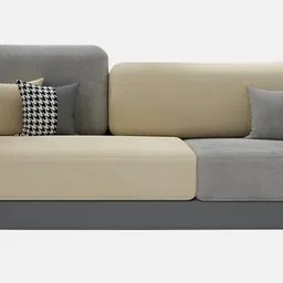 TREE TO DREAMY Modern Luxury Velvet Contemperory Sofa Couch with Cushion Stylish Design Sofa for Your Living Room, Bedroom, Hall, Office (Three Seater (Grey & Beige)) image 5