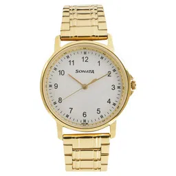 Sonata Quartz Analog White Dial Stainless Steel Strap Watch for Men-picture-35