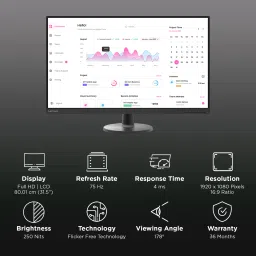 Lenovo D32-40 80.01 cm (31.5 inch) Full HD VA Panel Edgeless Monitor with WLED Backlight image 3