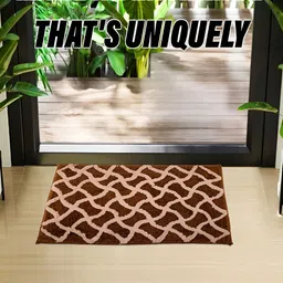 Kuber Industries Brown Geometric Cotton Doormat image 3