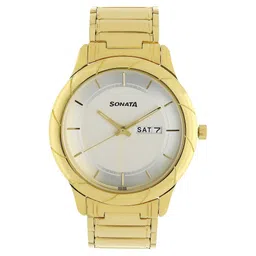 Sonata Quartz Analog White Dial Stainless Steel Strap Watch for Men-picture-18