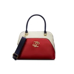 Lavie Signature Red Womens Aiken Colorblock Dome Satchel Bag (M)-image-56