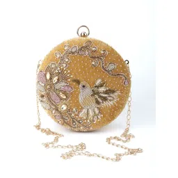 Odette Yellow Round Designer Clutch-image-21