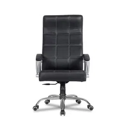 furniturstation Corr Leatherette Study Chair in Black Colour image 1
