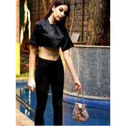 Odette Maroon and Golden Beaded Potli Handbag!-picture-37