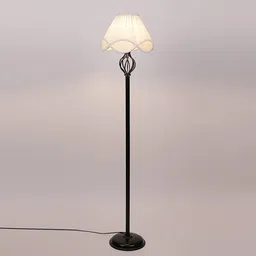 devansh Arniela Black Cotton Shade Floor Lamp image 1