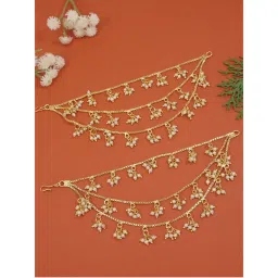 I Jewels Gold Plated Hair Chain Earrings-image-22
