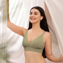 Zelena Cotton Maternity Nursing Bra - Medium Green-picture-23