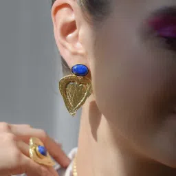 BaalaJewels Turquoise Lapis Heart Earrings-picture-22