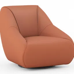 urban ladder Niyo Swivel Lounge Chair in Saddle Tan Colour image 2