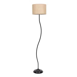 devansh Donahue Beige Cotton Shade Floor Lamp image 2