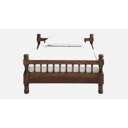 globally indian Wood Turner Solid Wood Single Size Non Storage Bed in Provincial Teak Fi... image 2