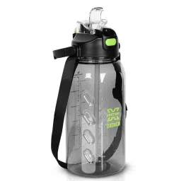 Vector X Quench Gallon Sipper Water Bottle With String 2.2 Litre Grey Black image 2