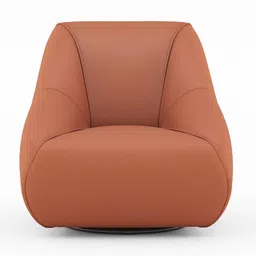 urban ladder Niyo Swivel Lounge Chair in Saddle Tan Colour image 3