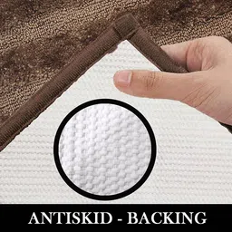 luxe home international Coffee Solids Microfiber Bath Mat - Set of 1 image 4