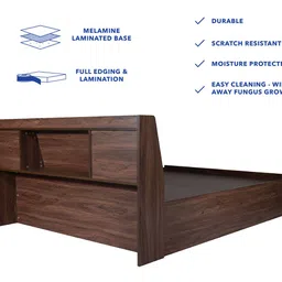 direct factory to home private limited (df2h) Timber Engineered Wood Queen Size Box Storage Upholstered Bed in Walnut ... image 5