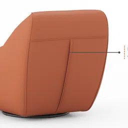 urban ladder Niyo Swivel Lounge Chair in Saddle Tan Colour image 5