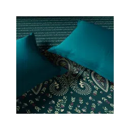 SPACES Kashida 210 Tc 100% Cotton Ornate Print Double Quilt - Dark Teal image 5