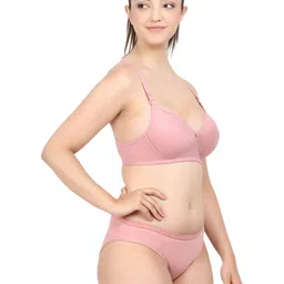 AROUSY Pack Of 2 Cotton Lightly Padded Bra & Mid-Rise Briefs image 2