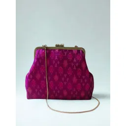 Praccessorii Ikat Collection Clutch With Detachable Strap - Pink image 1