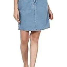 peptrends PepTrendsWomen's Above Knee-Length Denim Skirt-picture-19