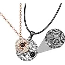 vgwon VGWONMatching Necklace For Couples, Sun Moon Magnetic Couple Necklace For Him And Her, 100 Languages I Love You Best Friend Friendship Necklaces 2 Pcs For Women-picture-45