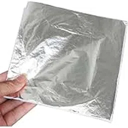 CLASSIC WARAQ CO. Silver Leaf Sheets, 6.15" by 6.35" Gilding Foil Gold Foil Paper for Paintings, Arts Crafts, Nail Deco,Furniture (20)-image-1
