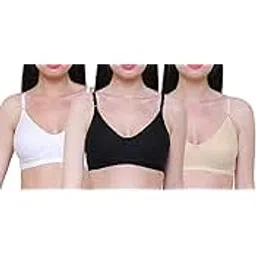 inner touch INNER TOUCHWomen's Hosiery Non-Padded Non-Wired Seamed Regular Bra (Pack of 3)-picture-20