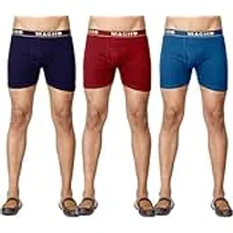macho MachoMen's Long Cotton Fine Trunk Pack of 3 (Multi Color), 85 cm-picture-28
