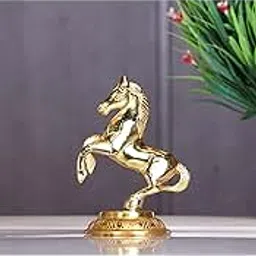 KridayKraft Golden Finish Jumping Horse Metal Statue for Wealth, Income and Bright Future & Feng Shui & Vastu (8.5 X 6.5 X 12 cm, Gold)-picture-19