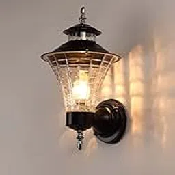 DIKANSHA Antique Metal Wall Lights and Scones, Rain Water Resistance Round Outdoor Exterior Wall Light for Home (Bulb not Included)(Electric)-picture-35