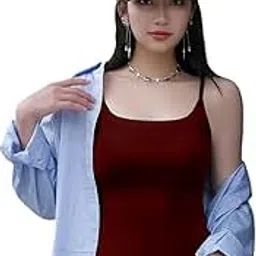 accmetees AccmeteesCamisole for Women, Premium Stretchable Fabric, SELF Fabric ADJESTABLE Spaghetti, Slim FIT, Non Padded-picture-21