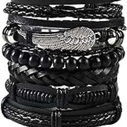 yellow chimes Yellow ChimesCombo Leather Wraps Casual Latest Trend Multi Strand Wrist Bracelets for Men and Women (Unisex)-picture-19