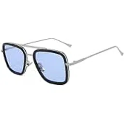 eymen i Eymen ISpider Man Glasses Vintage Square Metal Frame for Men Women Sunglasses Classic Downey Iron Man Tony Stark Shades (Men, Women)-picture-11