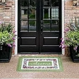 Cortina PVC Coil Anti-Slip Door Mat Waterproof Dust-Removing Floor Mat, Heavy Duty Easy to Clean Super Absorbent Doormat for Home Entrance mat Hallway Living Room Rugs - Green-picture-10