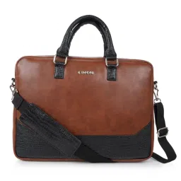 Cimoni Unisex Tan Latest Stylish Premium Pu Leather Laptop Bag-picture-4