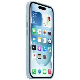 Apple Soft Silicone Back Cover for Apple iPhone 15 Plus (Supports Wireless Charging, Light Blue) image 3