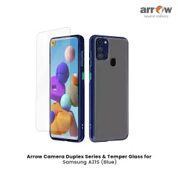 ARROW Duplex Series Polycarbonate Back Cover for Samsung A21S (Camera Protection, Blue) image 4